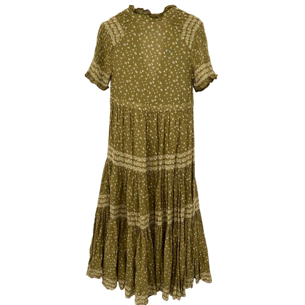 Free People XS Rare Feelings Midi Dress in Green - Picture 6 of 11